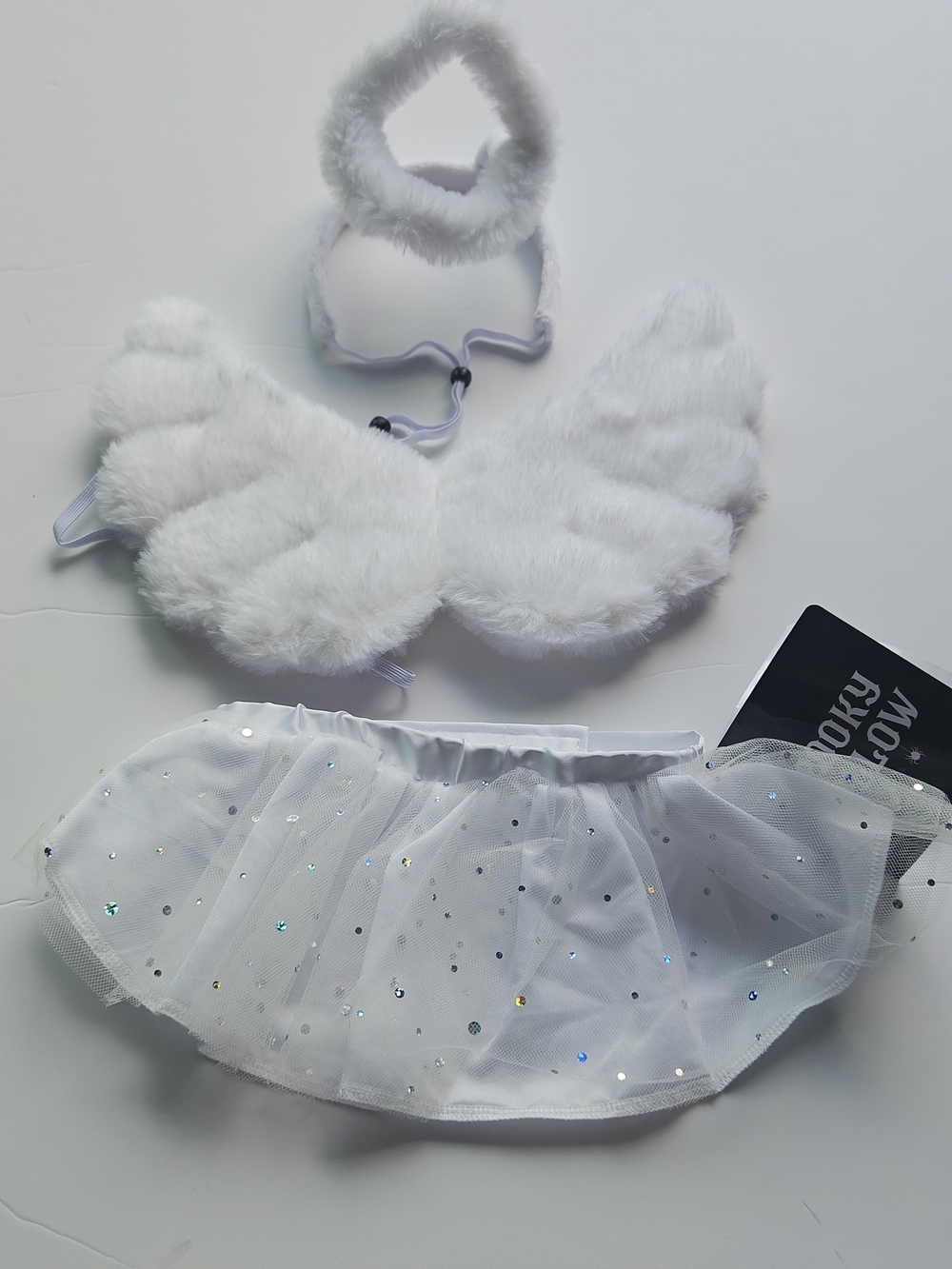 white angel pet costume set